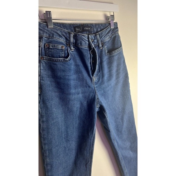 Boden Denim Straight Leg Button Fly Raw Hem High Rise Crop Leg Jeans Sz 6 Petite - Picture 5 of 10